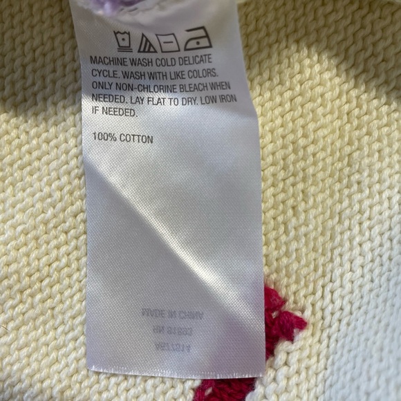 Peace Love World 100% Cotton Novelty Stitch Crew Neck Sweater, Size 1X, EUC - Picture 6 of 9